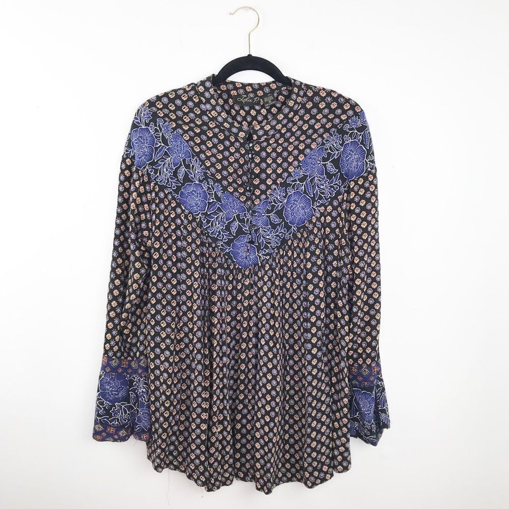 Lola P. Bohemian floral festive‎ blouse